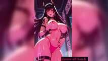 Gol Animation Busty Fantasy Brunette Shower Teasing