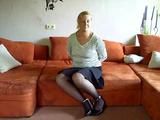 Hogtied on the couch