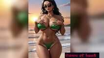 Hot indian women bikini beach animation