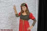 Damsel Sophia cuffed with special rigid cuffs