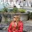 Katharina wearing a shiny nylon down jacket and a jeans while taking her dog out (Pics)