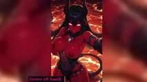 Gol Busty Demon Girl Lava Bath