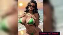 Hot indian women bikini beach animation