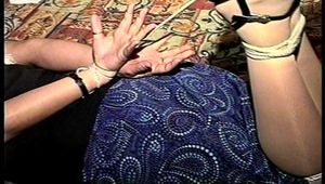 1 ST GRADE LATINA SCHOOL TEACHER GETS MOUTH STUFFED, HANDGAGGED, CLEAVE GAGGED, HOG-TIED ON THE BED AND IS MADE TO LISTEN TO HER OWN RECORDED KEDNAP MESSAGE (D69-10)