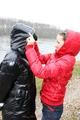 Jill tied and gagged by Petra in a shiny 