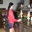 Jill Diamond woring on a bar wearing a sexy shiny nylon shorts and a rain jacket (Video)