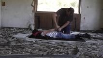 Anna hogtied in a lost place