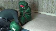 down jacket and bag bondage