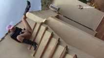 042003 Leticia Pees On The Roof Terrace Staircase