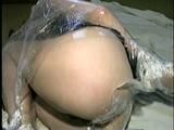 BALL-TIED PLASTIC MUMMY WRAPPED & GAGGED SEXY REBA (D28-9)