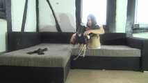 Ayu hogtied on couch 2/2