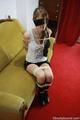 Tanja gets tied on sofa PICS