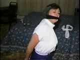 47 YEAR OLD LIBRARIAN PANTYHOSE HOG-TIED HOSTAGE (D18-15)