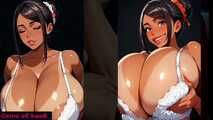 Gol Mega Boobed Desi Girl Teasing and Rubbing Tits Cartoon