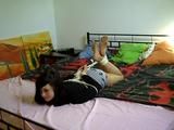Sunny hogtied