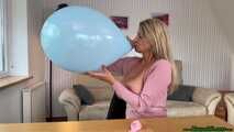 busty Blow2Pop two 12inch balloons and inflate one 11inch with nail2pop