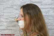 Damsel Sophia cuffed with special rigid cuffs