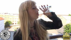 The blonde Aneta in action again