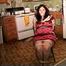 34 YR OLD STAY AT HOME MOM IS HANDGAGGED, STINKY SOCK MOUTH STUFFED, WRAP MICRO FILM TAPE GAGGED, PANTYHOSE LEGS AND FEET, TOE-TIED AND GAG TALKING WHILE TIGHTLY TIED TO A CHAIR (D73-2)