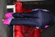 Watching sexy Pia wearing a sexy shiny nylon rain combination during her workout (Pics)