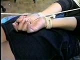 24 Yr OLD VIETNAMESE DAISY IS BAREFOOT, HOG-TIED, TOE-TIED, CLEAVE GAGGED & HANDGAGGED ON SCREEN (D52-4)