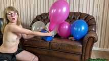 balloon bursting while dildo fucking