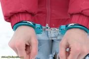 Cuffed in the snow