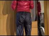 Get 2 Videos with Lucy enjoying her shiny nylon Downwear from our 2012 Archive