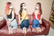 3 x Barefoot and Tied in Jeans on the Sofa Capri, Zara and Strawberry