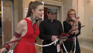 Public Bondage Walk in Heavy Steel