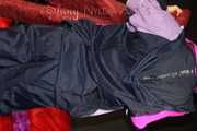 Watching sexy Pia wearing a sexy shiny nylon rain combination during her workout (Pics)