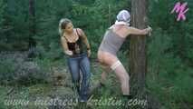 Clip #016 Quickie in the woods - outdoors with a strap-on dildo
