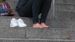 Auf der Treppe