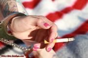 Smoking with handcuffs