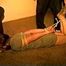 25 Yr OLD NEWS PAPER REPORTER IS BALL-GAGGED, HOG-TIED, DROOLING, FEET TAPED IN PLASTIC, SPANKED AND BLINDFOLDED  (D74-6)