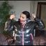 Jill ties, gagges and hoodes herself wearing black shiny nylon downwear (Video)