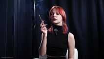 Red Elegance: Yuliana’s Smoking Ritual