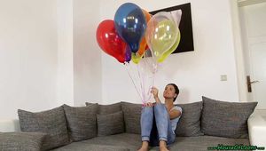 popping helium filled balloons