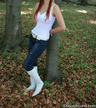 Nelly blindfold at a tree PICS