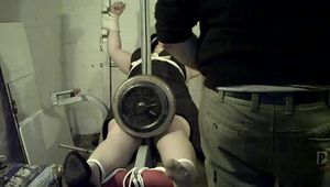 Sandra tickled in the cellar