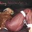 Watching sexy Sonja being tied and gagged on a bed with ropes and a clothgag wearing a supersexy shiny brown nylon pants and a brown rain jacket (Pics)