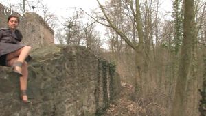 030056 Salma Gets Caught Peeing From The Castle Wall