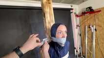 Rachel Adams Poletied and gagged by an Intruder