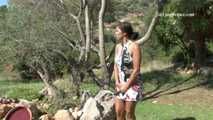030044 Salma Takes A Naughty Pee From The Garden Swing