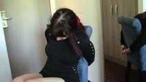 American Domme Shackled To a chair