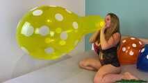 Blow2Pop preinflated yellow Q24 polka dot