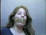 19 Yr OLD CRYSTAL IS MOUTH STUFFED, WRAP TAPE GAGGED, BAREFOOT & TOE TIED (D48-17)