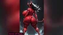GoL Anime Devil Woman Shaking and Tits Gooning