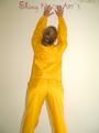 Leonie wearing a super sexy yellow rainwear combination posing outdoor (Pics)