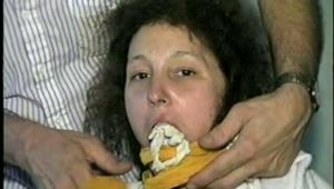 24 YEAR OLD FEISTY HOUSEWIFE CHAIR TIED, BALL-TIED, MOUTH STUFFED & CLEAVE GAGGED (D36-7)
